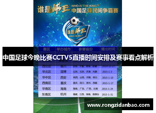 中国足球今晚比赛CCTV5直播时间安排及赛事看点解析